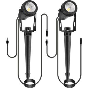2 Pack Extendable Outdoor Landscape Lights, 12V Low Voltage Landscape Lighting IP65 Waterproof Plug-in Outdoor Spotlights for Yard House Pathway Tree Pools (2700K Warm White, NO Plug)