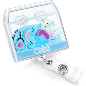 Plifal Badge Reel Holder Retractable with ID Clip for Nurse Nursing - Name Tag Card Funny Medical Assistant Cute Shaker Accessories with Alligator Clip for Student Hospital Office Work Incubator