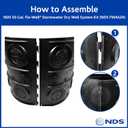 NDS FWAS24 50 Gal. Flo Stormwater Dry Well System Kit with 3 Side Panels & 1 Cover, Ideal for Rainwater Collection, Black