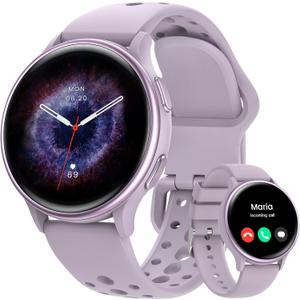 Smart Watches for Women, 42mm Smart Watch with 400+ Watch Face, 70+ Sport Modes, 24/7 Heart Rate, Sleep Monitor, Answer/Make Calls, Waterproof Activity Fitness Tracker for Android & iPhone (Purple)