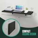Houseables Wall Mounted Desk, Murphy Desk, Wall Mounted Folding Table, Laundry Folding Table, Fold Down Work Bench, Foldable Mount Station, Floating Bar, Hanging, Dining, Kitchen, Clothes, 48x16 Black