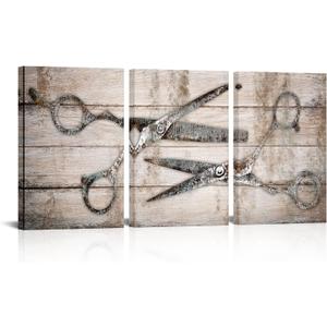 Kalormore Vintage Haircut Scissors Picture for Barbershop Fashion Salon Wall Art Gallery Wrapped Artwork Retro Rustic Haircut Tools Poster Ready to Hang Wall Decoration (16x24x3) Kalormore Vintage Haircut Scissors Picture for Barbershop Fashion Salon Wall Art Gallery Wrapped Artwork Retro Rustic Haircut Tools Poster Ready to Hang Wall Decoration (16x24x3)