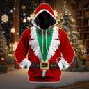 Funny Christmas Hoodie for Men Women Santa Claus Costume Hoodies Sweatshirt (Large)