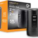 GE USB Desktop Charging Station, 30W 5ft 2 C Ports, 2 A Ports, Multiport Charging, Desktop Charger for iPhone 16 Series, 15 Series, iPad Pro, Smart Watch, Black, 82583