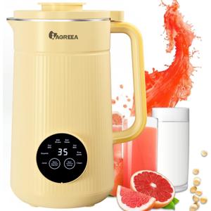 8 in1 Automatic Nut Milk Maker Machine, 35oz Almond Milk Maker Machine for Homemade Milkshake, Almond, Plant-Based, BPA Free Electric Blender for Baby Food With Delay start/Self Clean, juicer (Yellow)