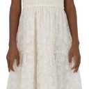Speechless Girls' Puff Sleeve Square Neck Smocked Floral Midi Dress (White)
