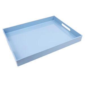 Spsyrine Serving Tray with Handles, Plastic Decorative Tray for Coffee Table, Living Room, Home Decor, 3040B