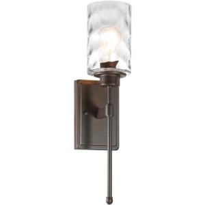 XiNBEi Lighting Wall Light 1 Light Wall Sconce with Glass, Classic Bathroom Vanity Light Dark Bronze Finish for Bedroom & Living Room XB-W1227-DB
