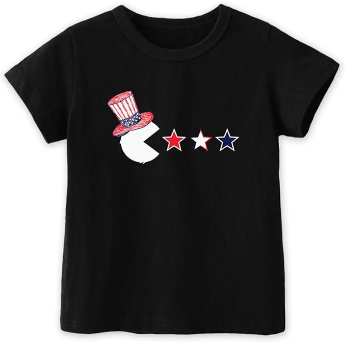 4th of July Toddler Baby Boys Girls T-Shirt Kids Funny Letters Print Patriotic Cotton Independence Day Top Size 120