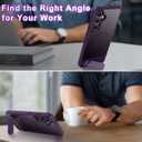 for Samsung Galaxy S24 Case, [Magnetic Invisible Stand] [Compatible with MagSafe] [Military Grade Drop Protection] Slim Glossy Marble Pattern Back Shockproof Protective Cover, Amethyst