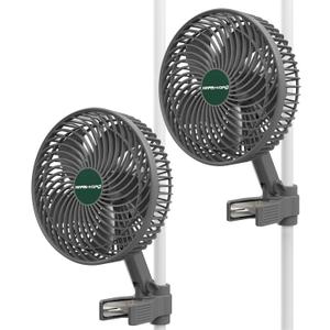 MARS HYDRO Updated 2-Pack M6 Grow Tent Fan, A powerful Oscillating Clip Fan with Low Noise for Hydroponic Plants and Ventilation Circulation with convenient APP/WiFi Control