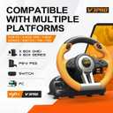 PXN PC Racing Wheel, V3 PRO 180 Degree Universal Usb Car Sim Race Steering Wheel with Pedals for PC, PS3, PS4, Xbox One, Xbox Series X/S, Switch (Orange)
