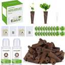 Ahopegarden 86PCS Hydroponic Pods Kit: Grow Anything Herb Kits with 600ml A&B Plant Food, 40 Grow Sponges, 40 Labels, 1 Tweezer - Hydroponics Supplies for Aerogarden&Most Brand Herb Garden