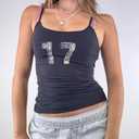 Women Y2k Floral Crew Neck Cami Tank Graphic Slim Fitt Sleeveless Camisole Vintage Aesthetic Going Out Tank Tops (Blue, M)