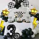 Race Car Birthday Balloons, Number 3 Tyre Checker Balloons Race Car Birthday Party Decoration for 3 Years Old Party