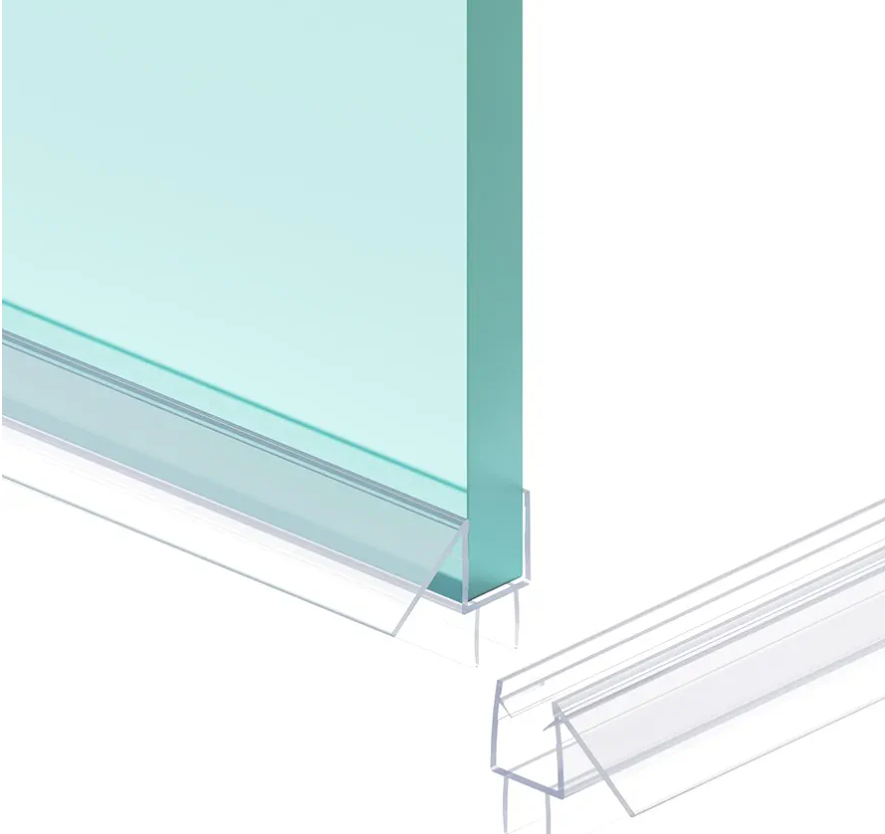 Shower Door Bottom Seal Strip, 2PCS Seal Strip, Ultra Clear PVC, 36" Length, Fits 6mm Thick Glass, Prevents Leaks, Easy Installation, No Adhesive Required (Ultra Clear, 36in for 1/4"(6mm) Door)