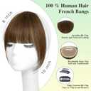 AISI QUEENS Bangs Hair Clip in Bangs Real Human Hair Extensions Fake Bangs Fringe with Temples French Bangs Hair Extensions for Women Clip Curved Bangs for Daily Wear (French Bangs,Medium Brown)