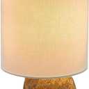 iAngeTou Bunny Table Lamp Animal Lamp Golden Resin Rabbit Nightstand Light with Fabric Shade Bedside Table Light Living Room Decoration