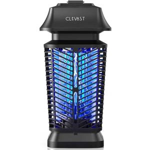 CLEVAST Bug Zapper Outdoor - Electric Mosquito Killer with UV Light, Waterproof Fly Trap for Patio, Yard, Garden, Indoor Use, Black Insect Zapper Lamp - Modern