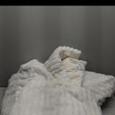 OLANayoroom Fluffy Faux Fur Duvet Cover Queen Size Velvet Flannel White Striped Reversible Comforter Cover Winter Warm 3 Pcs Luxury Soft Shaggy Plush Fuzzy Bedding Set with Zipper ClosureRR6823922