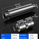 JY PERFORMANCE 4 Inch Inlet Diesel Muffler Exhaust with Clamp- 7" x 24" Body - 30" OAL - Straight Through - Stainless Steel - Welded On Resonator, Polished - TIG Welding