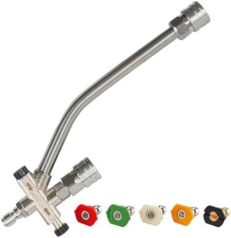 Hourleey Foam Cannon Dual-Connector Accessory, Pressure Washer Double Tip Attachment for Soap Cannon with 5 Power Washer Sprayer Nozzles, 1/4" Quick Connect, 4000 PSI