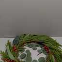 24" Christmas Winter Wreaths for Front Door, Artificial Norfolk Pine Eucalyptus Branches Christmas Door Wreath for Home Office Outdoor Farmhouse Festival Decoration(Eucalyptus)