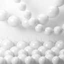 White Quick Link Balloons, 120PCS Linking Balloons for Making Balloon Wall Balloon Arch Balloon Chains, Pearl Balloons for Wedding Birthday Baby Shower Graduation Grad Party Decorations (6+10inch)