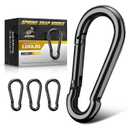 4Pcs Spring Snap Hooks, 5.5 Carabiner Clip, 1200lbs Heavy Duty Rope Connector, Large Carabiners for Indoor & Outdoor, Hammock, Swing, Camping, Fishing, Hiking