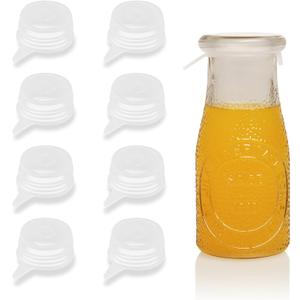 Extra Small Silicone Stretch Lids 1.6 Inch Reusable Silicone Jar Cover to Fit 1.6 Inch to 1.9 Inch Small Jars,Cans,Bottles 8 Pack (clear)