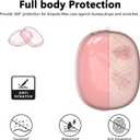 2 x Airpods Max Case Cover for AirPods Max Headphones, Clear Soft TPU Ear Cover/Ear Pad Cover for AirPod Max (2024/2020),Transparent Accessories for Apple AirPods Max, USB-C Pink