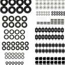 Barcaloo 144 Piece Wheels and Axles Sets, Building Bricks Car Parts and Pieces Kit - Car Building Set with Wheels, Axles & Windshields (Wheels, Tires, Axels)