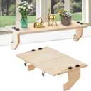 Wooden Window Plant Shelf Stands, 22" Sill Extender for Indoor Plants No Drilling, Renter Friendly Design Easy Installation Without Damage