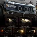 Huray Right Halogen Headlight for Jeep Grand Cherokee 17-21 Chrome Bezel