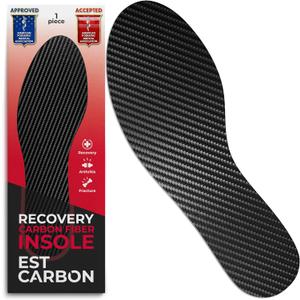 EstCarbon - Carbon Fiber Insole - 1 pc, Men 9.5, Women 10-10.5 - Rigid Orthotic Insole Shoe Insert - Stiff Foot Plate - Support for Turf Toe, Flat Feet, Achilles Tendonitis