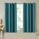 Turquoize Teal Curtains Thermal Insulated Blackout Curtains for Bedroom 63 Inch Length Grommet Top Curtains 2 Panels Set Room Darkening Curtains Drapes for Living Room, 52 x 63 Inches, Teal