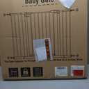 keny 29"-42.5" Baby Gate for Stairs, Auto Close Safety Dog Gate, Pressure Mounted Easy Walk Through Pet Gate for Doorways, Durable Stair Gate, 30" Tall, White