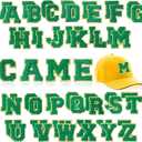 WILLBOND 52 Pcs Chenille Letter Patches A-Z, Self Adhesive Alphabet Patches for Clothes, Bags, Hats DIY, Name Craft & Personalized Best Mom Groovy Wedding Gifts(Dark Green,2.2 Inch)