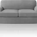 PrinceDeco T Cushion Loveseat Slipcover 3 Pieces Sofa Covers for T Cushion Sofa Stretch Slip Covers for 2 Cushion Couch with 2 Individual T Shape Seat Covers Width Up to 76"- Washable, Dove