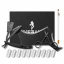 Megan Beard Shaping Tool,5 Piece Set Beard Shaper for Man - Include Professional Straight Edge Razor, Template Guide, 10 Count of Double Edge Blades, Barber Pencil and Stainless Steel Scissors.