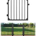 36 * 36in Heavy Duty Adjustable Outdoor Metal Deck Gate with Hinges & Latch