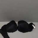 Strapless Clear Back Strap Convertible Bra with Lace Padded Underwired Plus Size Brassiere (44C, Black)