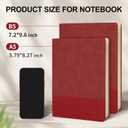 Lined Journal Notebook for Work College Ruled Note Book 7.2"x9.6" B5 PU Leather Daily Journaling 160 Pages for Women Men Writing Home School Supplies Business (Red) (08-Red-1pack)