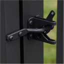 RHBLME 2 Pack Gate Latch for Wooden Fence, Gravity Self Locking Black Door Lock Heavy Duty Wood Metal Door Hardware Kit Stainless Steel Latches Automatic Closing for Outdoor Garden Yard Pool