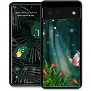 Compatible with Google Pixel 6 Case,Butterfly Flower Spring Amazing Pattern Design Shockproof Anti-Scratch Hard PC Back Case for Google Pixel 6 Case