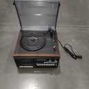 9-in-1 Bluetooth Record Player with Speakers, 3-Speed Turntable, AM/FM Radio, CD & Cassette Player, USB/SD Playback, Remote Control, Vintage Vinyl Player for Home (Dark Brown-2)