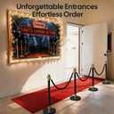8 Pack Black&Gold Stanchions and Velvet Ropes Set, Stainless Steel Crowd Control Barriers, 6Pcs Black Ropes and Poles for Party Supplies,Photobooth Accessories, Prom,Birthday,Business,Wedding, Museums