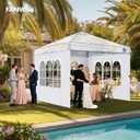 FANPAT Church Window 10x10ft Canopy Sidewalls for Pop Up Canopy, Waterproof UV Protection Fabric, Suitable for Outdoor Party, Picnics & Camping, White(3pcs Sidewalls Only, NOT Included Frame and Top)