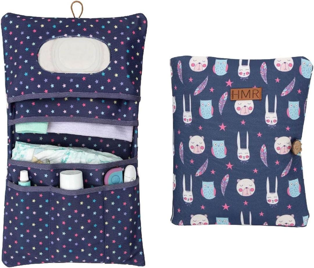 HAMUR Baby Diaper Bag Organizer  Travel-Friendly, Compact & Foldable | Stroller Pouch for Newborn Essentials  Must-Have for Boys & Girls (Purple)