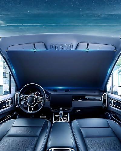 Roller Windshield Sun Shade, Essential Baby Roll-Up Window Sunshade in Car, Must-Have Interior Sun Protector Accessory, Pull Down Blackout Covers, Sun Visor Extenders (Rolled Sunshade - 42 * 38in)